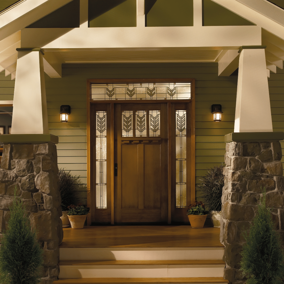 front door with elegant sidelights
