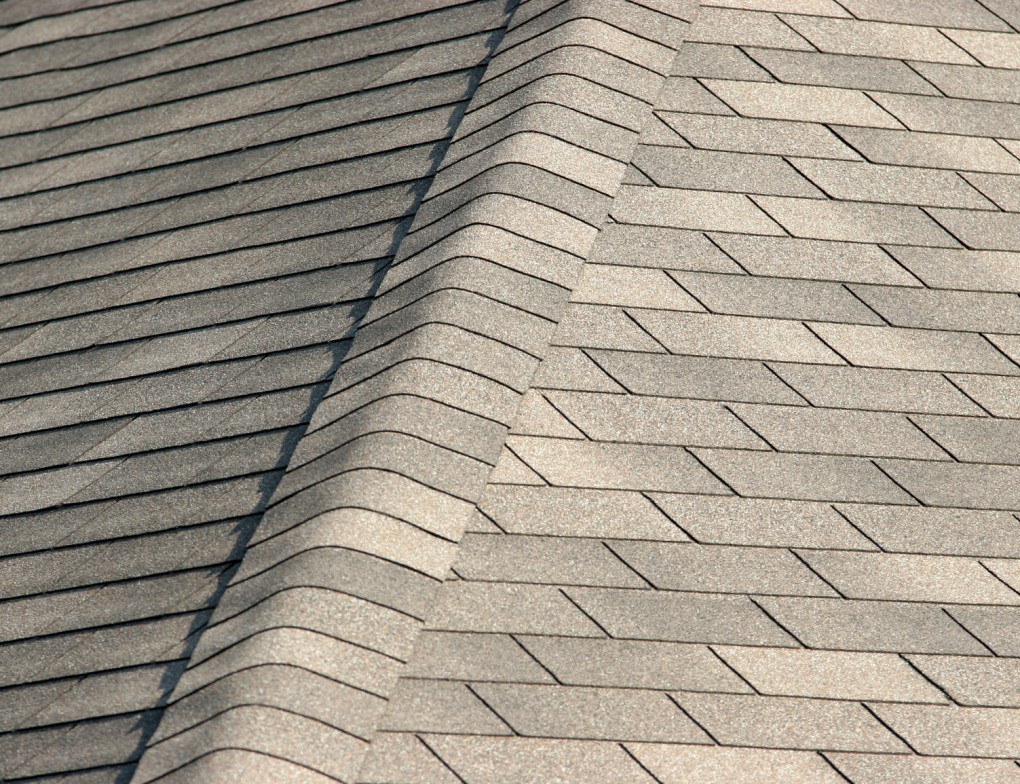 close up roof with asphalt singles