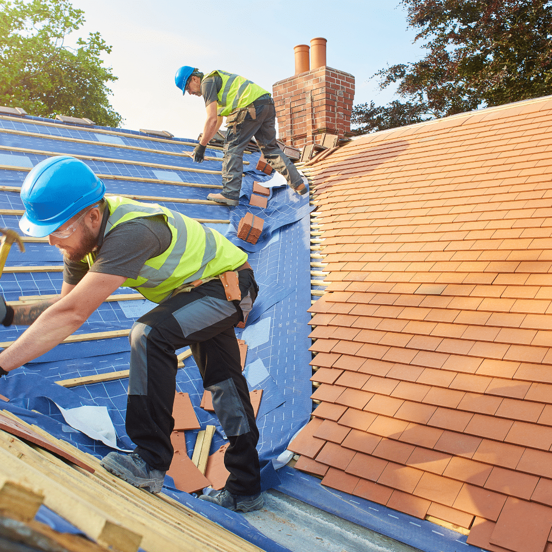 roofers installing a roof